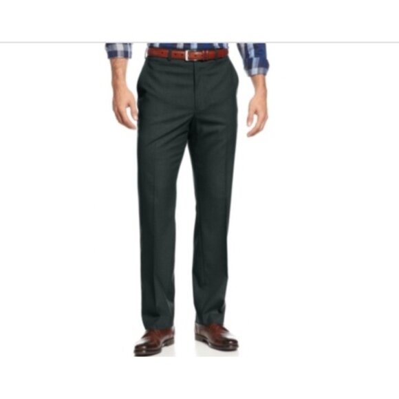 New Michael Kors Mens Size 44W x 32L Gray Solid Classic-Fit Stretch Dress Pants - Picture 1 of 6